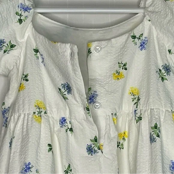 Janie And Jack The Posy Perfect Dress White Floral Seersucker Spring 2T - Picture 7 of 13